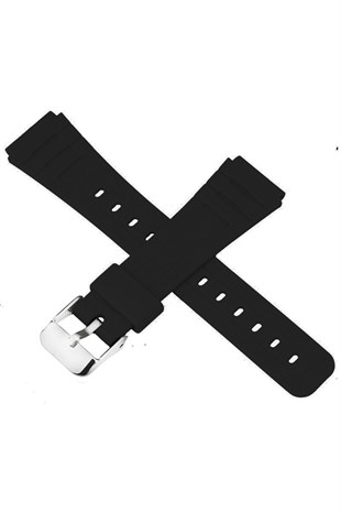 Casio F91 Uyumlu 18X16mm Siyah Silikon Saat Kordonu S02F91W-B