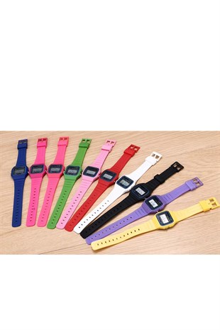 Casio F91 Uyumlu 18X16mm Turuncu Silikon Saat Kordonu S02F91W-T