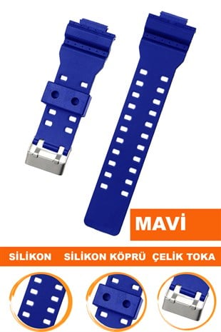 Casio G-Shock G-8900 GA-100 GA120 GA300 Saat Uyumlu Lacivert Renk Silikon Saat Kordonu Kayışı