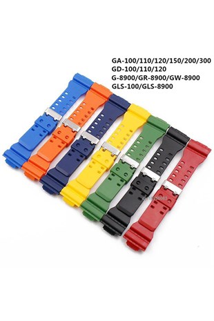 Casio G-Shock G-8900 GA-100 GA120 GA300 Saat Uyumlu Sarı Renk Silikon Saat Kordonu Kayışı
