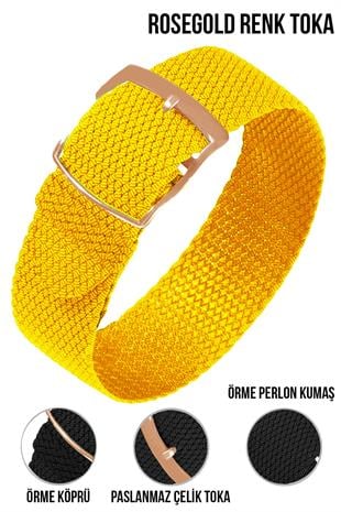 Cobra örme Kumaş N32PRL-Y Perlon Saat Kordonu