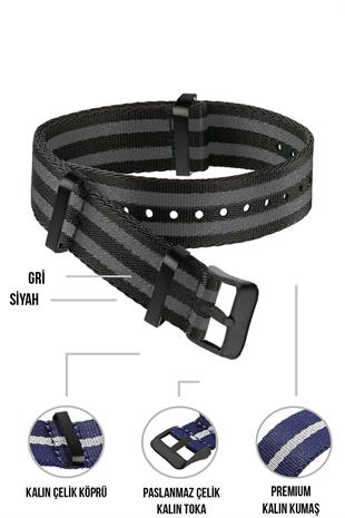 Cobra Paraşüt Kumaş N39XWDB-BG Nato Saat Kordonu