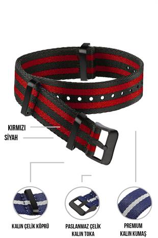 Cobra Paraşüt Kumaş N39XWDB-BR Nato Saat Kordonu