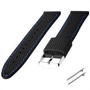 Cobra R14067-BM Siyah Renk Dikişli Kauçuk Saat Kordonu