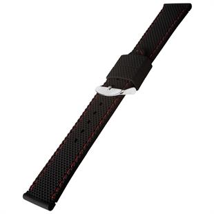 Cobra R14067-BR Siyah Renk Dikişli Kauçuk Saat Kordonu