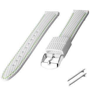 Cobra R14067-WG Beyaz Renk Yeşil Dikişli Kauçuk Saat Kordonu