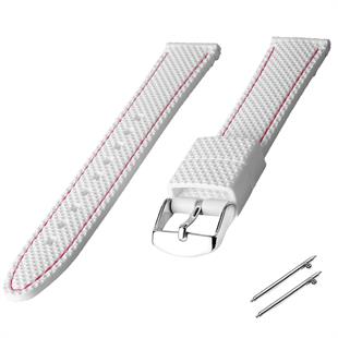 Cobra R14067-WR Beyaz Renk Kırmızı Dikişli Kauçuk Saat Kordonu