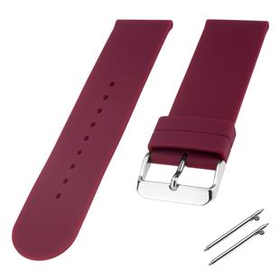 Cobra R14087-BO Düz Model Bordo Kauçuk Saat Kordonu
