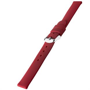 Cobra R14087-DR Düz Model Koyu Kırmızı Kauçuk Saat Kordonu