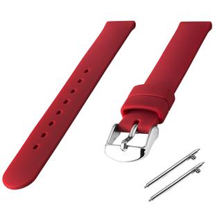 Cobra R14087-DR Düz Model Koyu Kırmızı Kauçuk Saat Kordonu