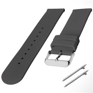 Cobra R14087-GR Düz Model Gri Kauçuk Saat Kordonu