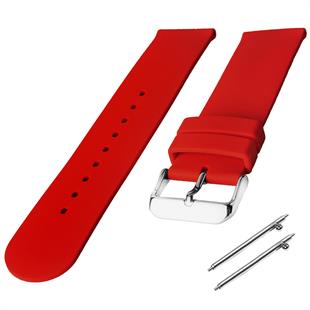 Cobra R14087-R Düz Model Kırmızı Kauçuk Saat Kordonu