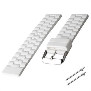 Cobra R14088-W Beyaz Renk Bakla Desen Kauçuk Saat Kordonu