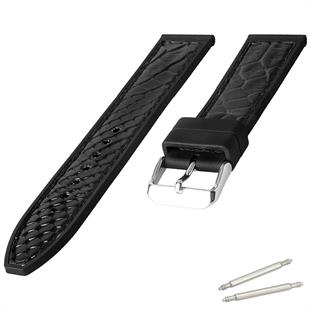 Cobra R14093-BB Piton Desen Deri ve Kauçuk Lamine  Saat Kordonu