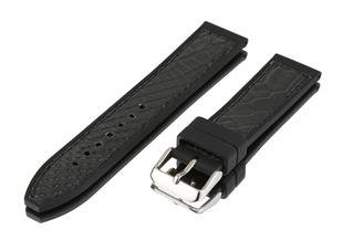 Cobra R14093-BB Piton Desen Deri ve Kauçuk Lamine  Saat Kordonu