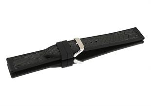 Cobra R14093-BB Piton Desen Deri ve Kauçuk Lamine  Saat Kordonu