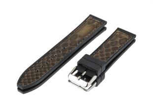 Cobra R14093-BG Piton Desen Deri ve Kauçuk Lamine  Saat Kordonu