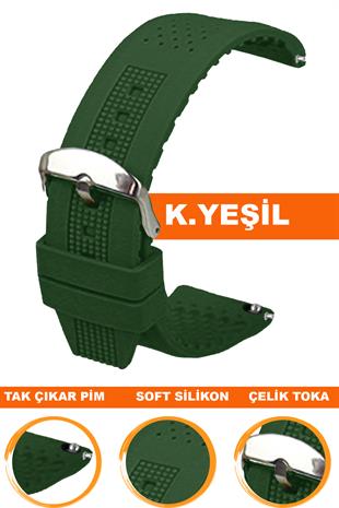 Cobra S01A16-G Yeşil Silikon Saat Kordonu
