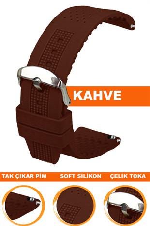 Cobra S01A16-K Kahverengi Silikon Saat Kordonu