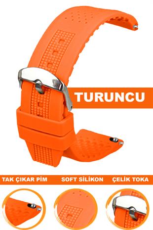 Cobra S01A16-T Turuncu Silikon Saat Kordonu
