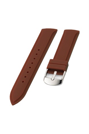 Cobra S01A18-AK Açık Kahve Silikon Saat Kordonu
