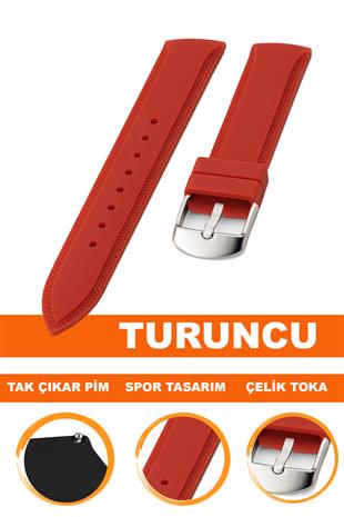 Cobra S01A18-T Turuncu Silikon Saat Kordonu