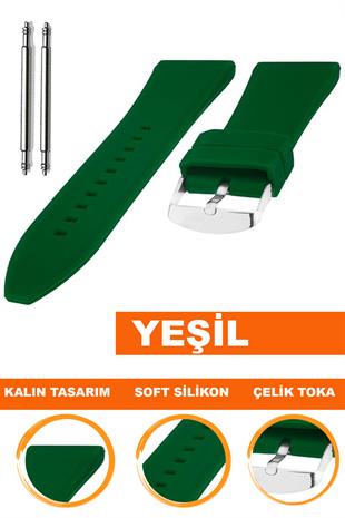 Cobra S01A36-G Yeşil Silikon Saat Kordonu