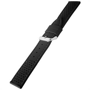 Cobra R14097-BG 22mm Siyah Renk Gri Dikişli Kauçuk Saat Kordonu