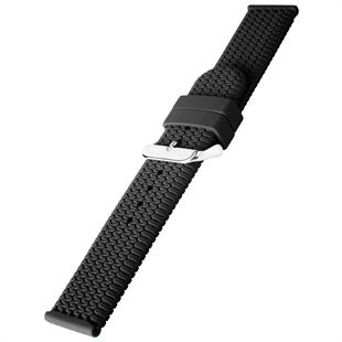 Cobra R14026-B Siyah Renk Lastik Desen Kauçuk Saat Kordonu