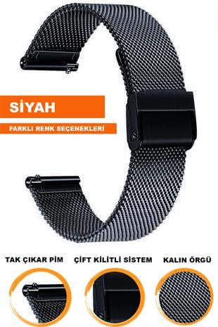 Samsung Gear S3 / Samsung Galaxy Watch 4 5 6 7 / 40 42 43 44 46 47mm Classic Uyumlu Paslanmaz Çelik Kalın Örgü Hasır Saat Kordonu Kayışı