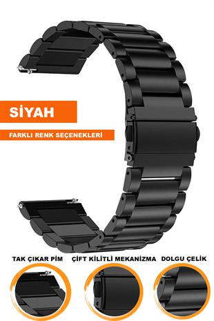 Samsung Gear S3 / Samsung Galaxy Watch 4 5 6 7 / 40 42 43 44 46 47mm Classic Uyumlu Dolgu Çelik Metal Saat Kordonu Kayışı