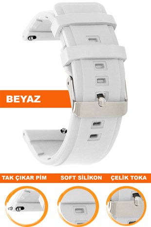 Samsung Gear S3 / Samsung Galaxy Watch 4 5 6 7 / 40 42 43 44 46 47mm Classic Uyumlu Silikon Saat Kordonu Kayışı
