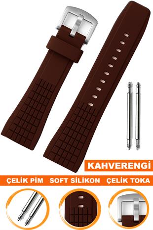 Seiko VELATURA II Modelleri Uyumlu 26x20mm Silikon Saat Kordonu S02SVE-K