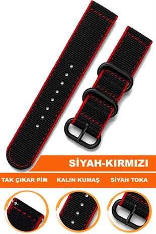 Xaomi Mi Watch S1-S2 Redmi Watch 5 Active-Lite Saat Uyumlu Tekstil Nato Kumaş Saat Kordonu Kayışı