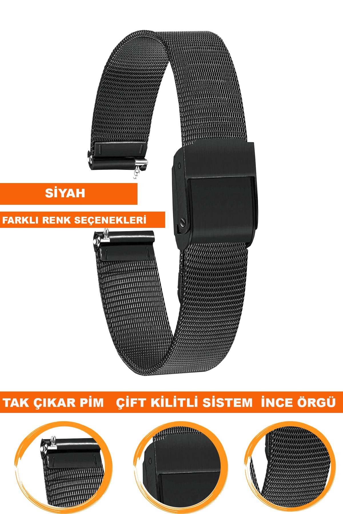 10mm-12mm-14mm-16mm-18mm-20mm-22mm Saat Uyumlu İnce Örgü Metal Hasır Saat Kordonu Kayışı M16IH