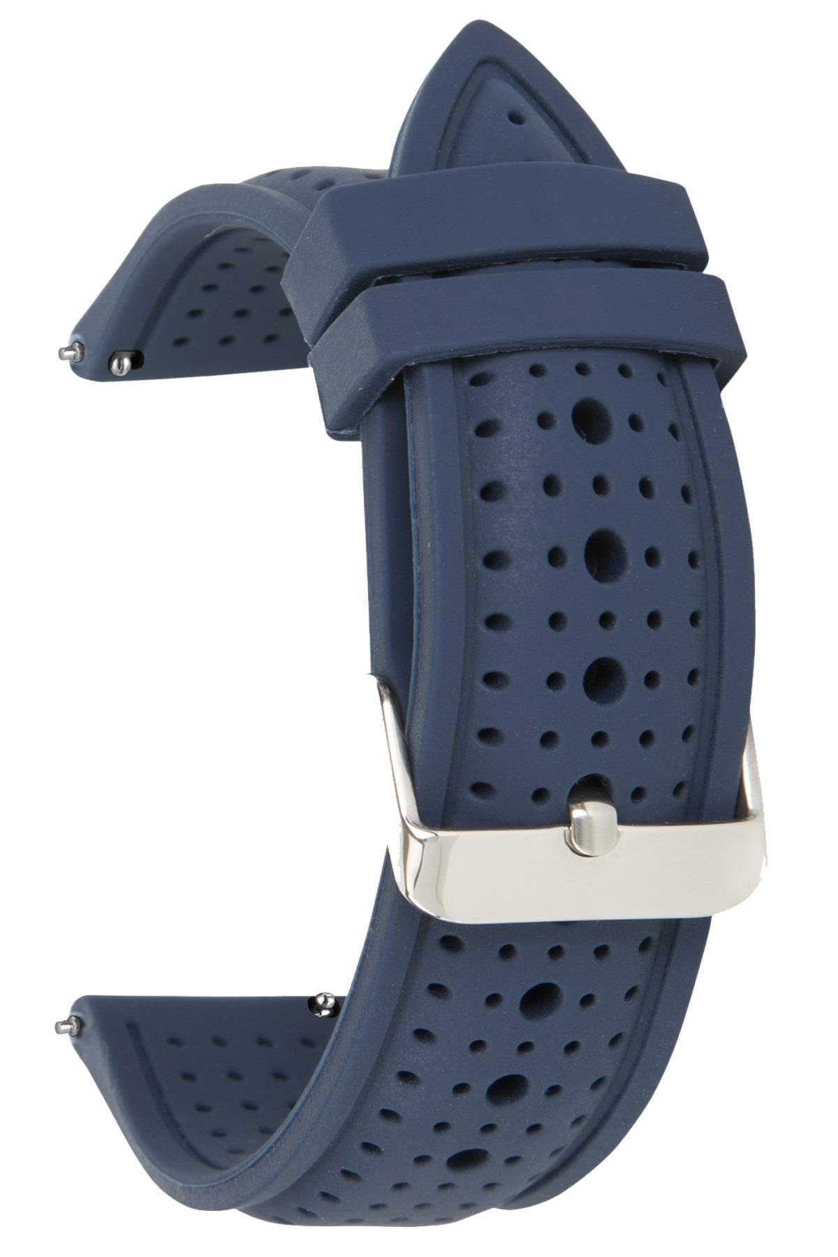 18mm-20mm-22mm-24mm Lacivert Renk Silikon Saat Kordonu Kayışı S26