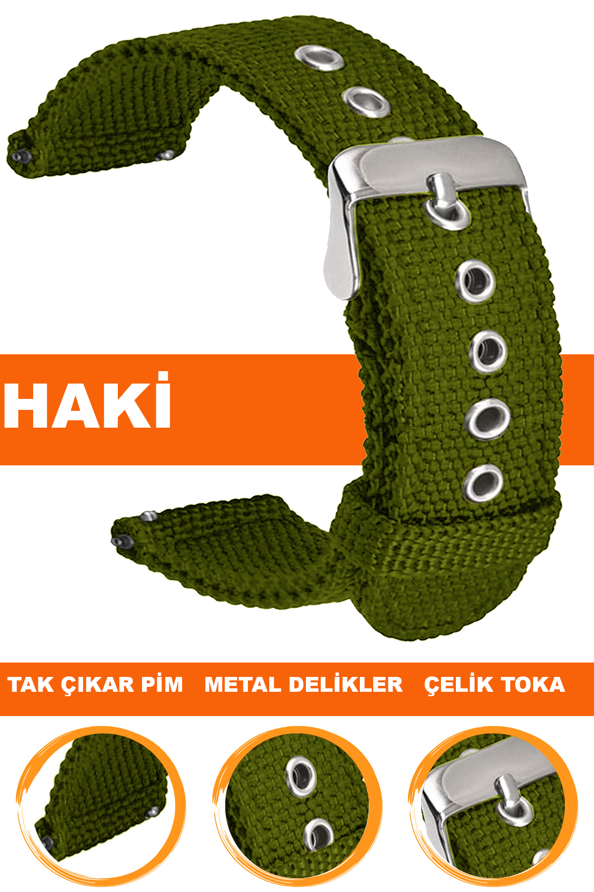20mm-22mm Saat Uyumlu Tekstil Kumaş Saat Kordonu Kayışı F32T-G