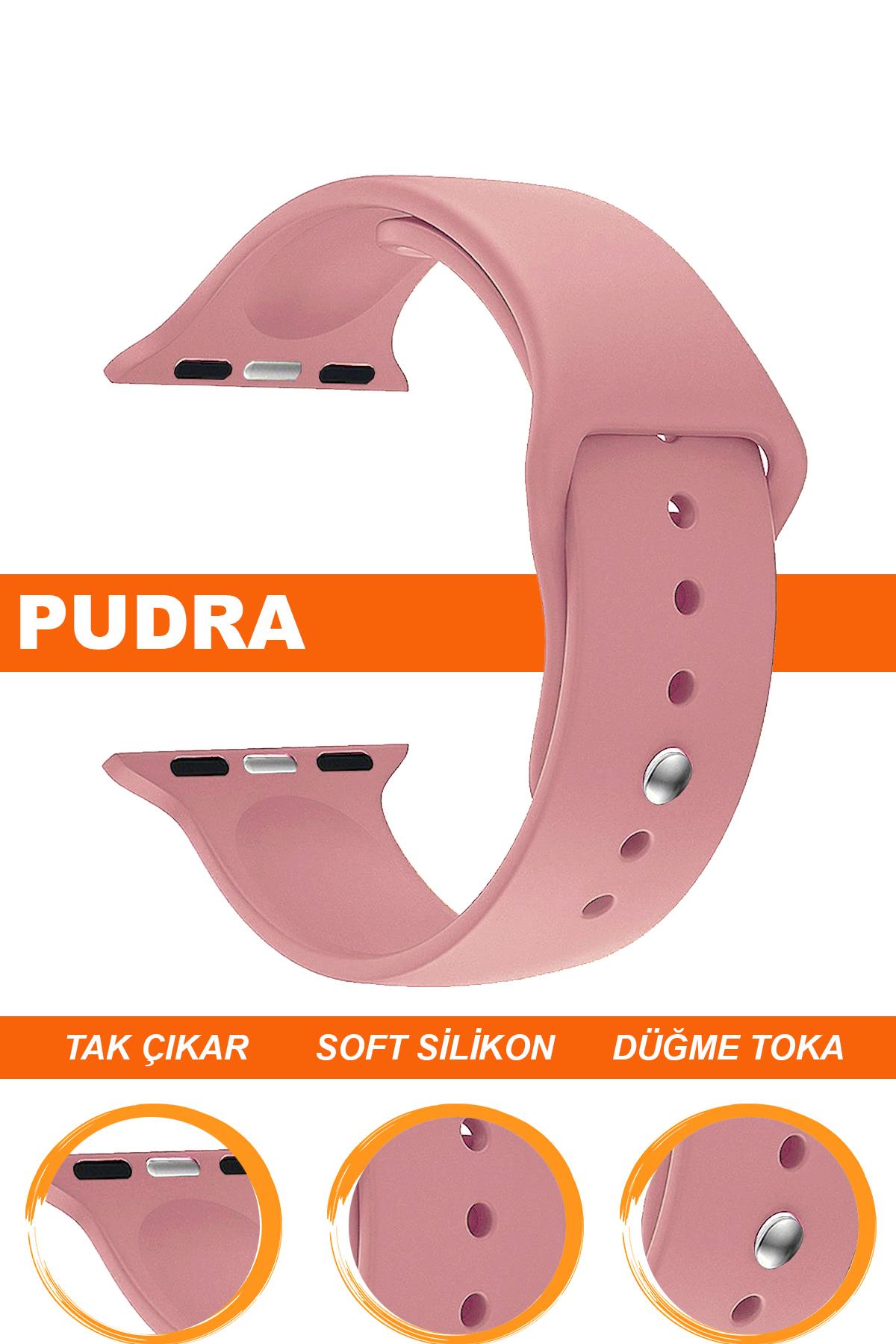 Apple Watch 38mm-40mm-41mm-42mm-44mm-45mm-49mm Saatlerle Uyumlu Silikon Saat Kordonu Kayışı