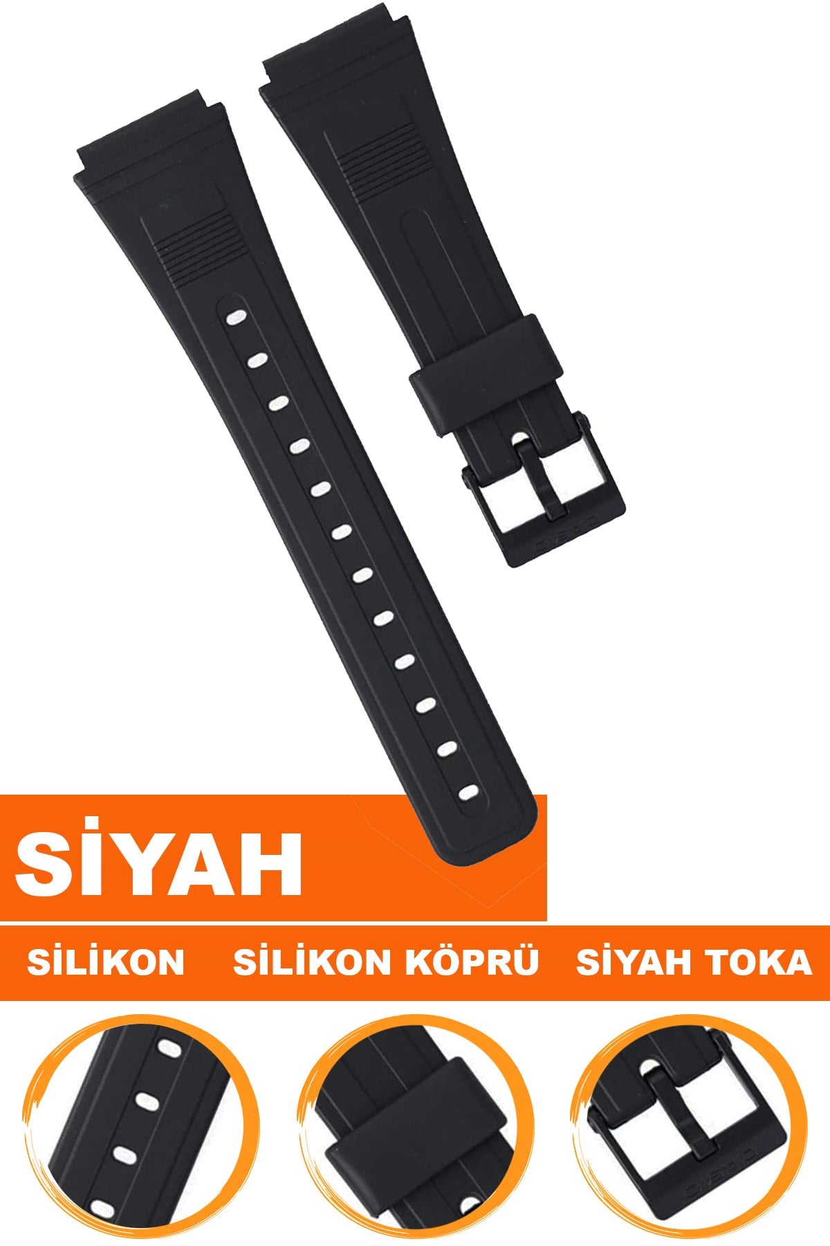 Casio DB-55 Saat Uyumlu Silikon Saat Kordonu Kayışı