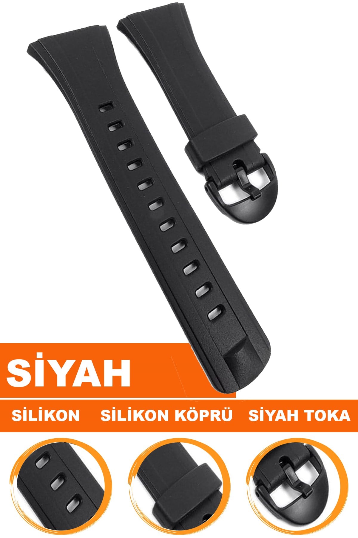 Casio DBE-30 Saat Uyumlu Silikon Saat Kordonu Kayışı
