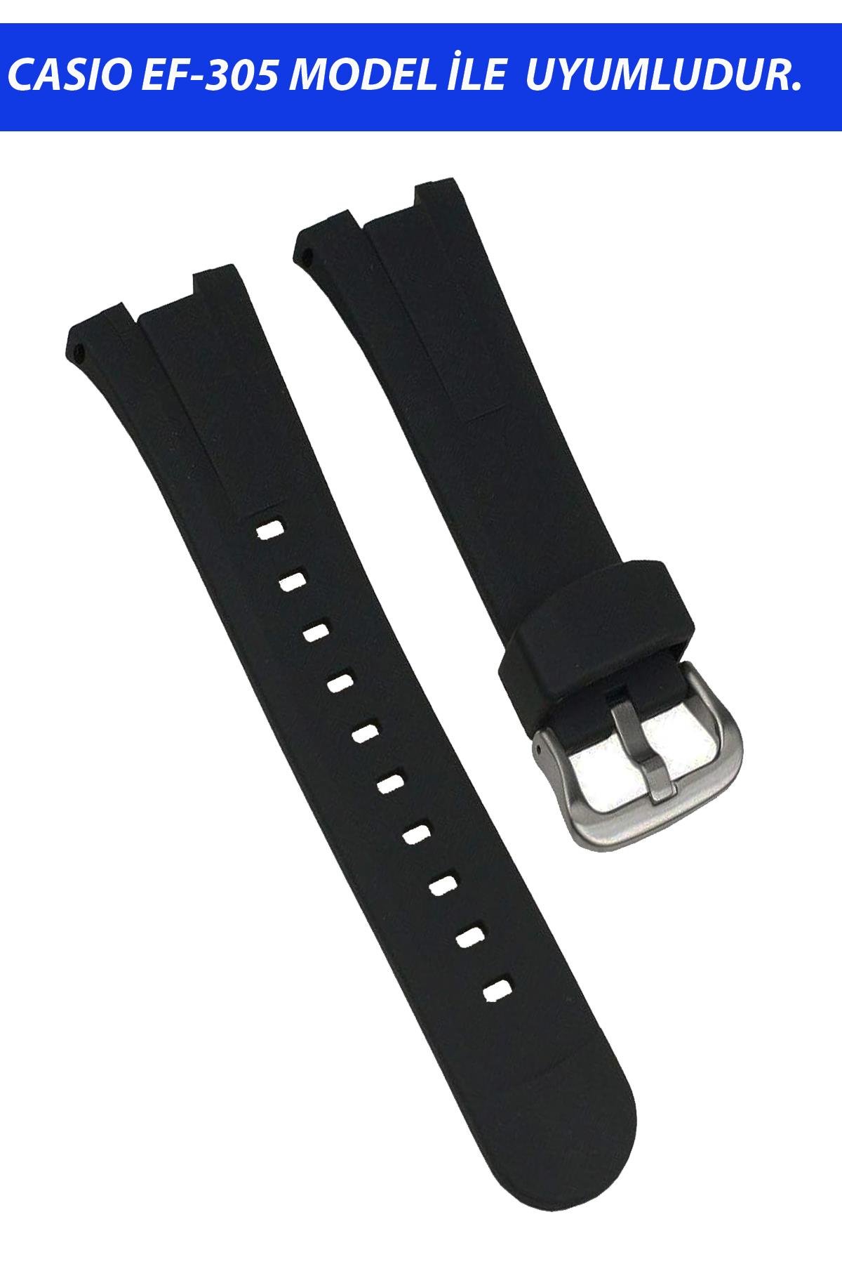 Casio EF-305 Saat Uyumlu Silikon Saat Kordonu Kayışı