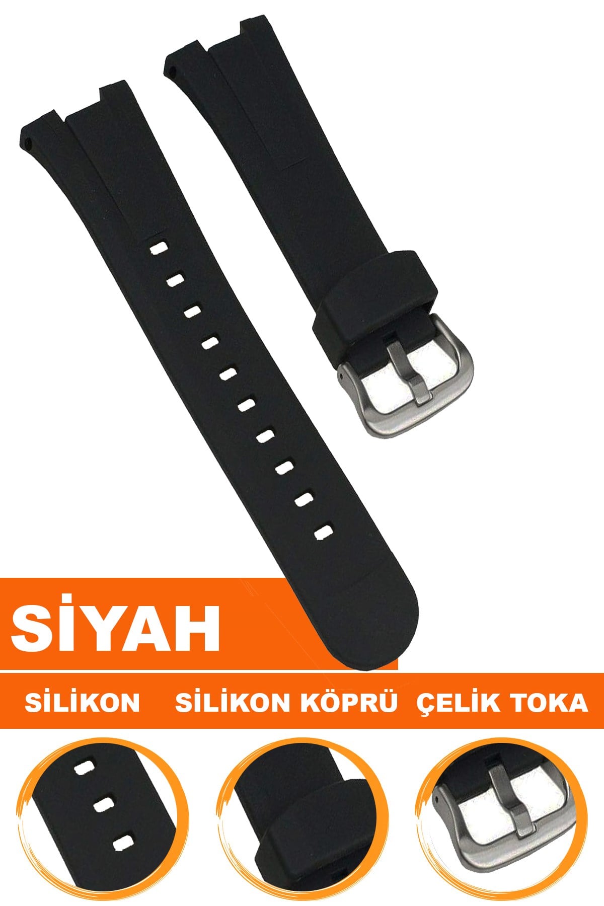 Casio EF-305 Saat Uyumlu Silikon Saat Kordonu Kayışı