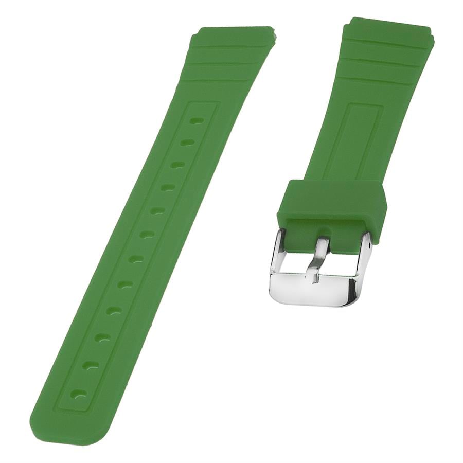 Casio F91 Uyumlu 18X16mm Koyu Yeşil Silikon Saat Kordonu S02F91W-DG