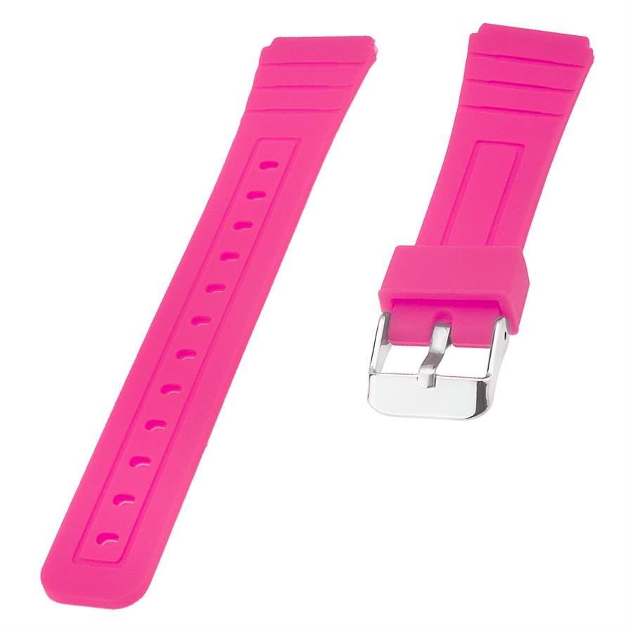 Casio F91 Uyumlu 18X16mm Pembe Silikon Saat Kordonu S02F91W-P