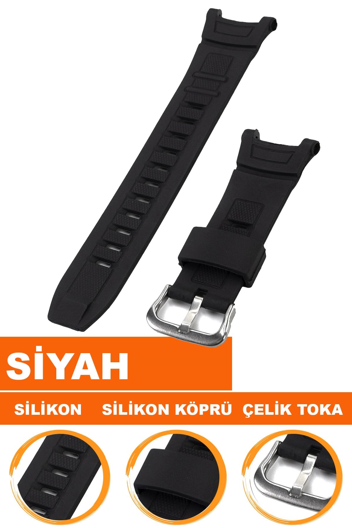 Casio PRG-130 Saat Uyumlu Silikon Saat Kordonu Kayışı