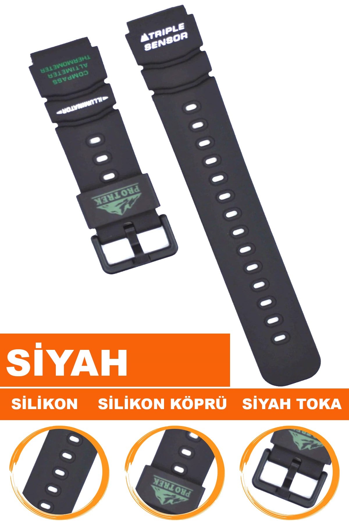 Casio PRT-40 PRT-50 PRT-60 Saat Uyumlu Silikon Saat Kordonu Kayışı