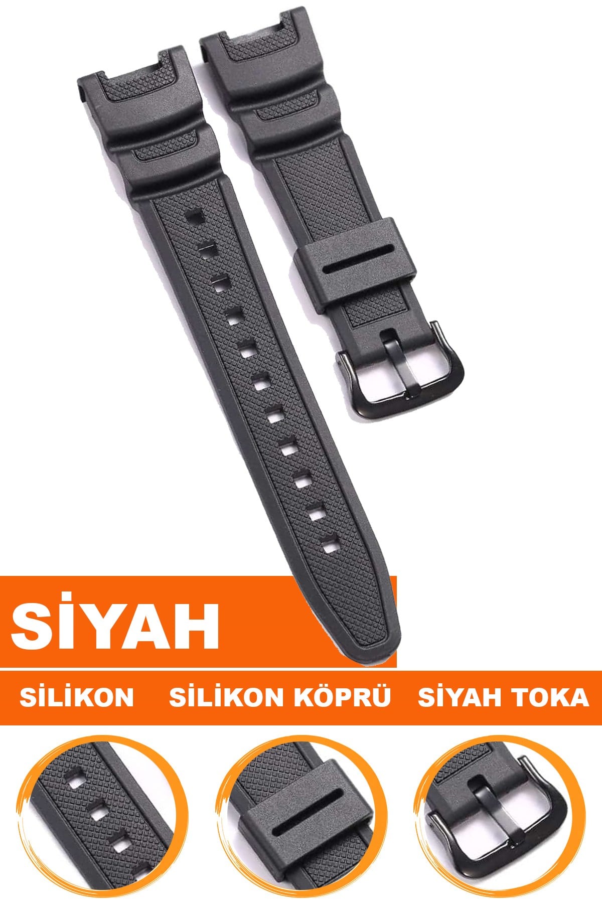 Casio SGW-100 Saat Uyumlu Silikon Saat Kordonu Kayışı