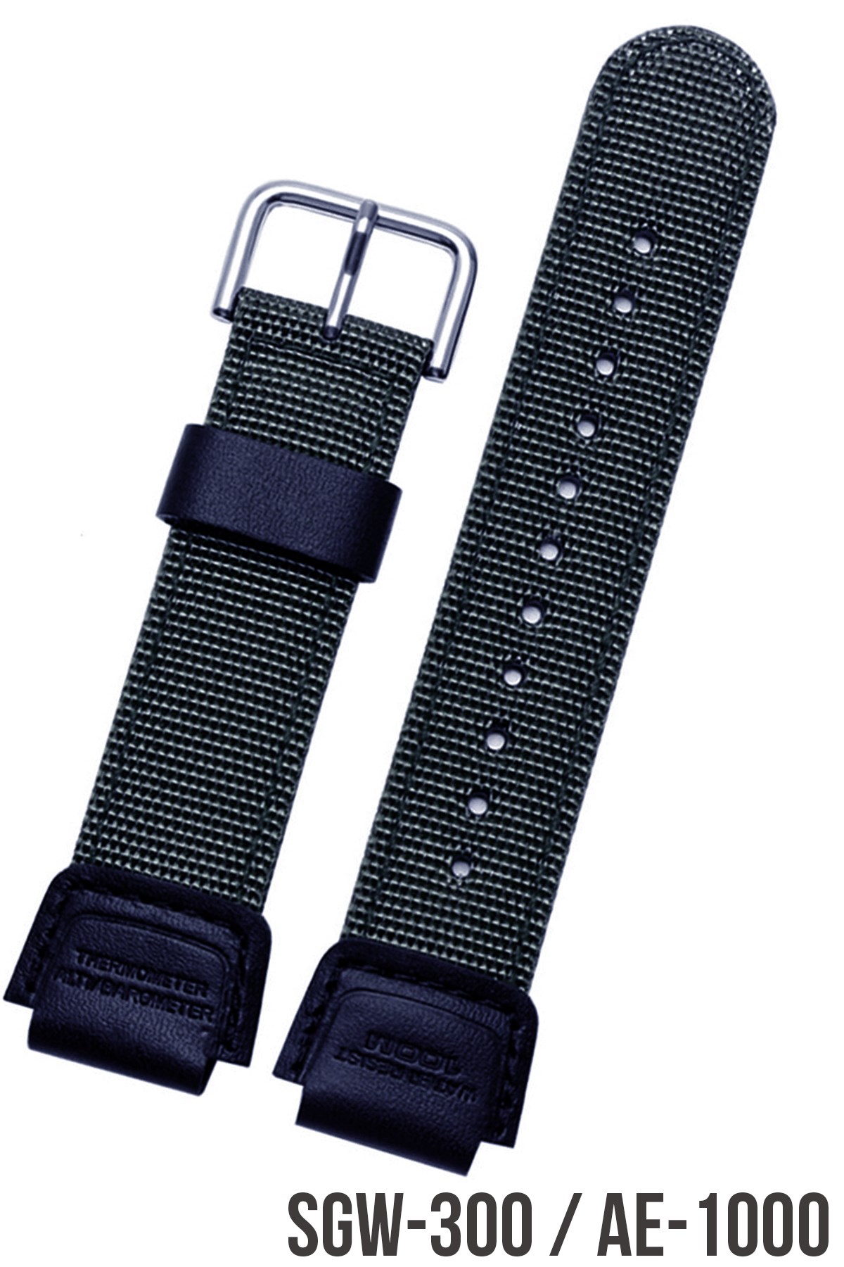 Casio Sgw300 / Casio Ae1000 Saat Uyumlu Siyah Renk Kumaş Tekstil Saat Kordonu Kayışı