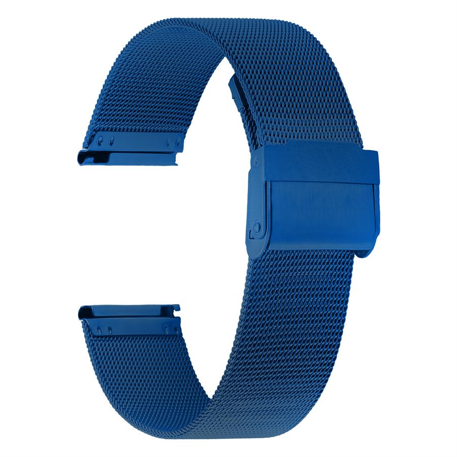 Cobra M16IH-PM İnce Hasır Mavi Renk Paslanmaz Çelik Saat Kordonu