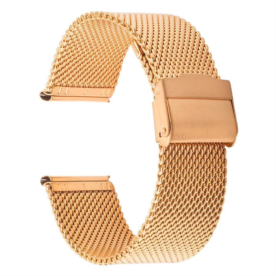 Cobra M16KH-R Kalın Hasır Rose Renk Paslanmaz Çelik Saat Kordonu